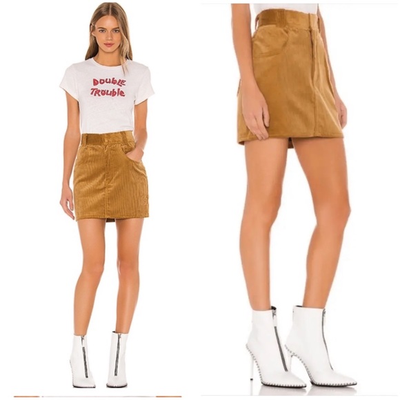 •RE/DONE• 90s Western Corduroy High Waisted Mini‎ Skirt Camel Tan Brown Size 26 - Picture 12 of 12